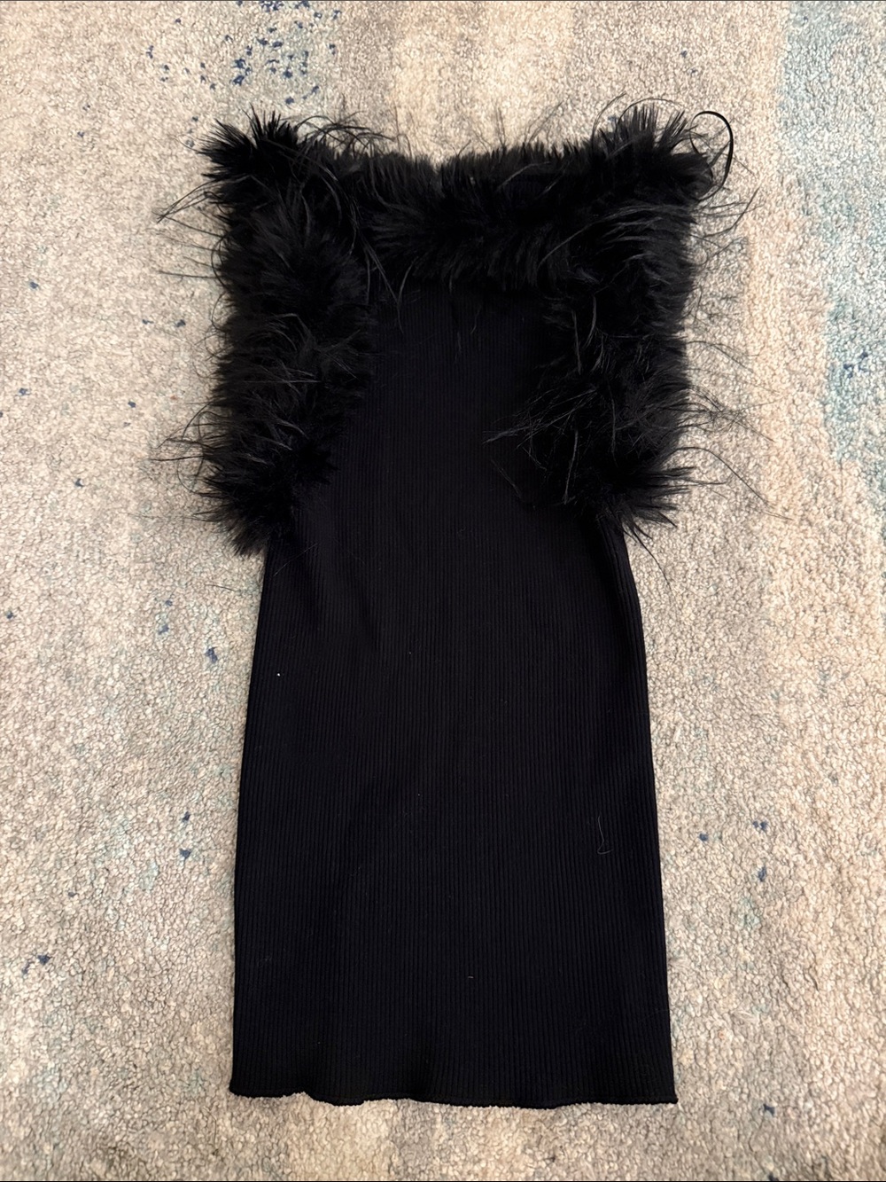 Zara Black Feather-Trim top - Women